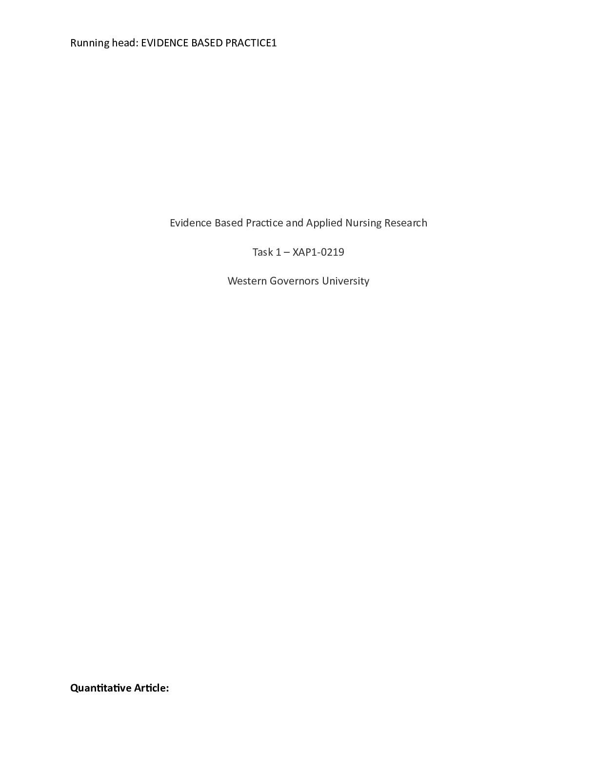 Preview image of Task 1 - REVISED Evidence Based Practice and Applied Nursing Research.docx    Evidence Bas document